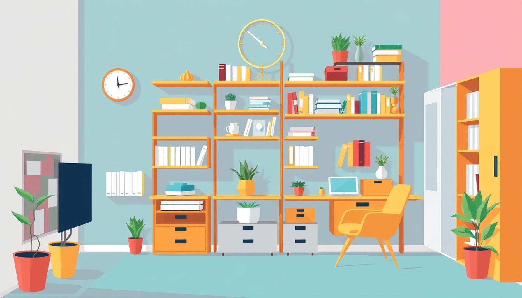 Vertical Organization: Using Walls and Shelves to Maximize Space Efficiency in Minimalist Styles